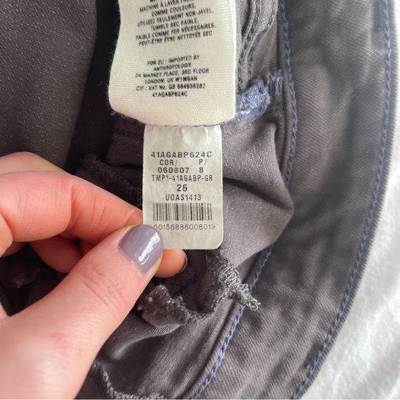Anthropologie Pilcro and the Letterpress Grey Zipper Jeans Size 26 - Picture 8 of 9